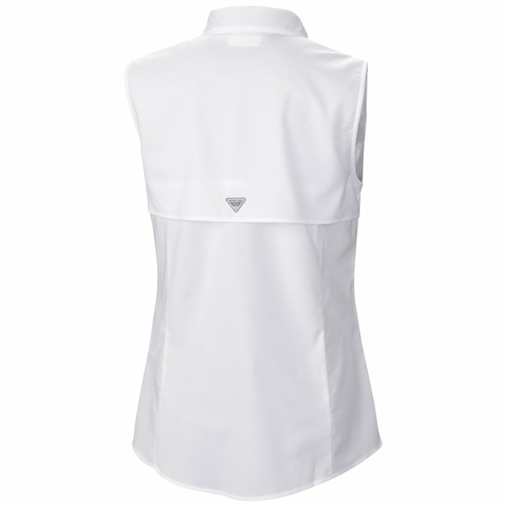 Utah Mammoth Columbia Women's Tamiami Omni-Shade Sleeveless Button-Up Shirt - White - NHL 202783902