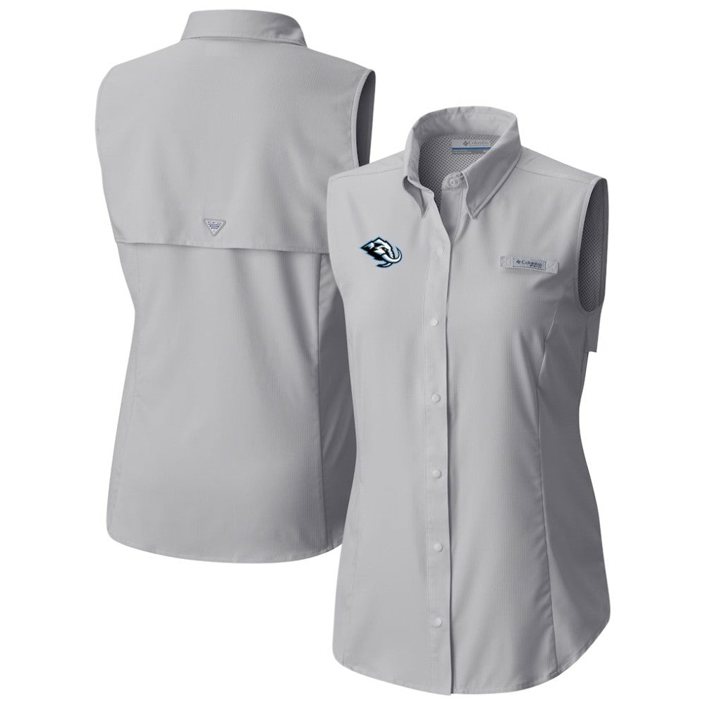 Utah Mammoth Columbia Women's Tamiami Omni-Shade Sleeveless Button-Up Shirt - Gray - NHL 202783904