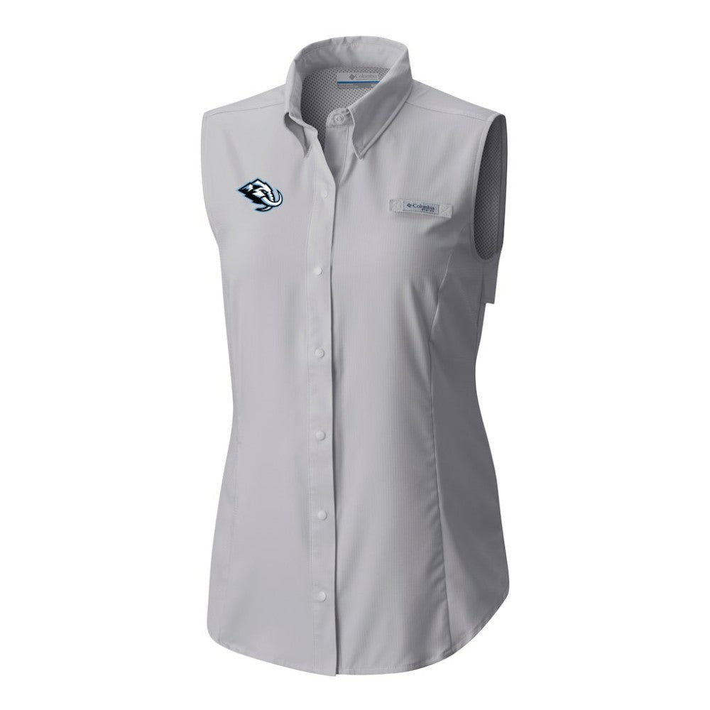 Utah Mammoth Columbia Women's Tamiami Omni-Shade Sleeveless Button-Up Shirt - Gray - NHL 202783904