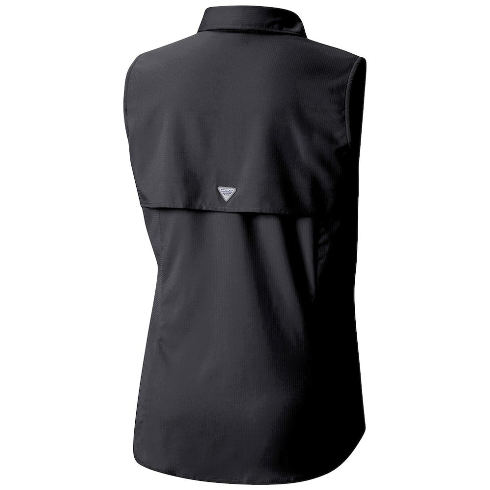 Utah Mammoth Columbia Women's Tamiami Omni-Shade Sleeveless Button-Up Shirt - Black - NHL 202783906