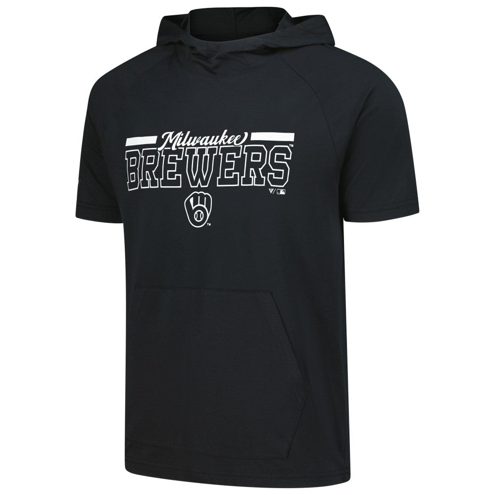 Milwaukee Brewers Levelwear Phase Vanguard Hoodie T-Shirt - Black - MLB on Sale