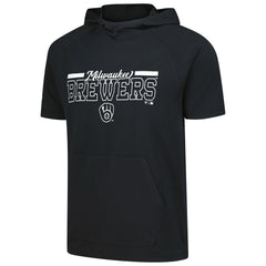 Milwaukee Brewers Levelwear Phase Vanguard Hoodie T-Shirt - Black - MLB on Sale