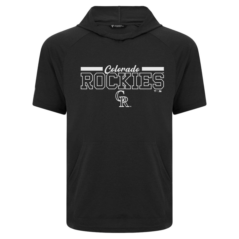 Colorado Rockies Levelwear Phase Vanguard Hoodie T-Shirt - Black - MLB Sale