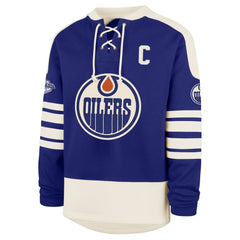 Connor McDavid Edmonton Oilers '47 Player Name & Number Sweep Check Eternal Lacer Sweatshirt - Royal - NHL 202784307