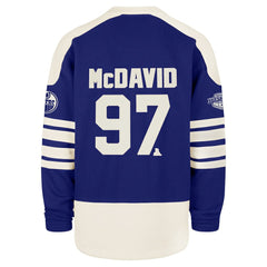 Connor McDavid Edmonton Oilers '47 Player Name & Number Sweep Check Eternal Lacer Sweatshirt - Royal - NHL 202784307