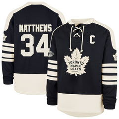 Auston Matthews Toronto Maple Leafs '47 Player Name & Number Sweep Check Eternal Lacer Sweatshirt - Navy - NHL 202784308