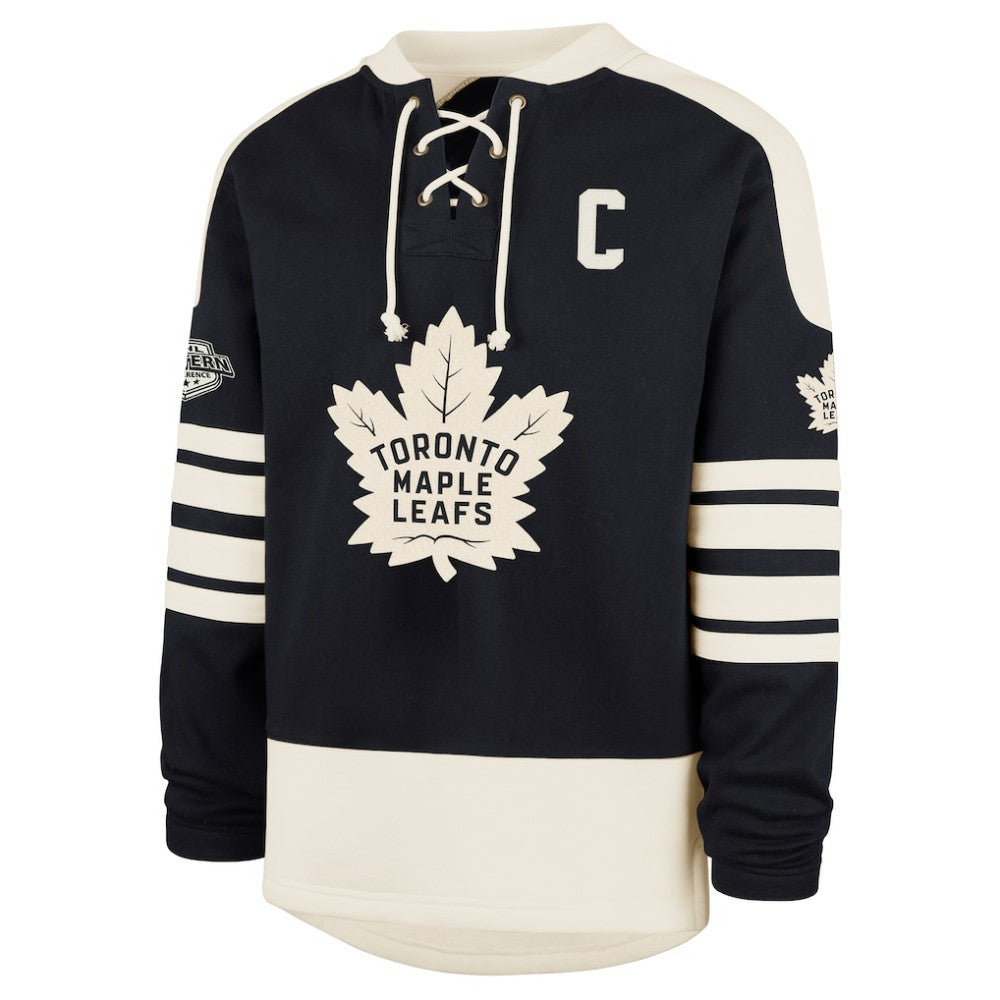 Auston Matthews Toronto Maple Leafs '47 Player Name & Number Sweep Check Eternal Lacer Sweatshirt - Navy - NHL 202784308