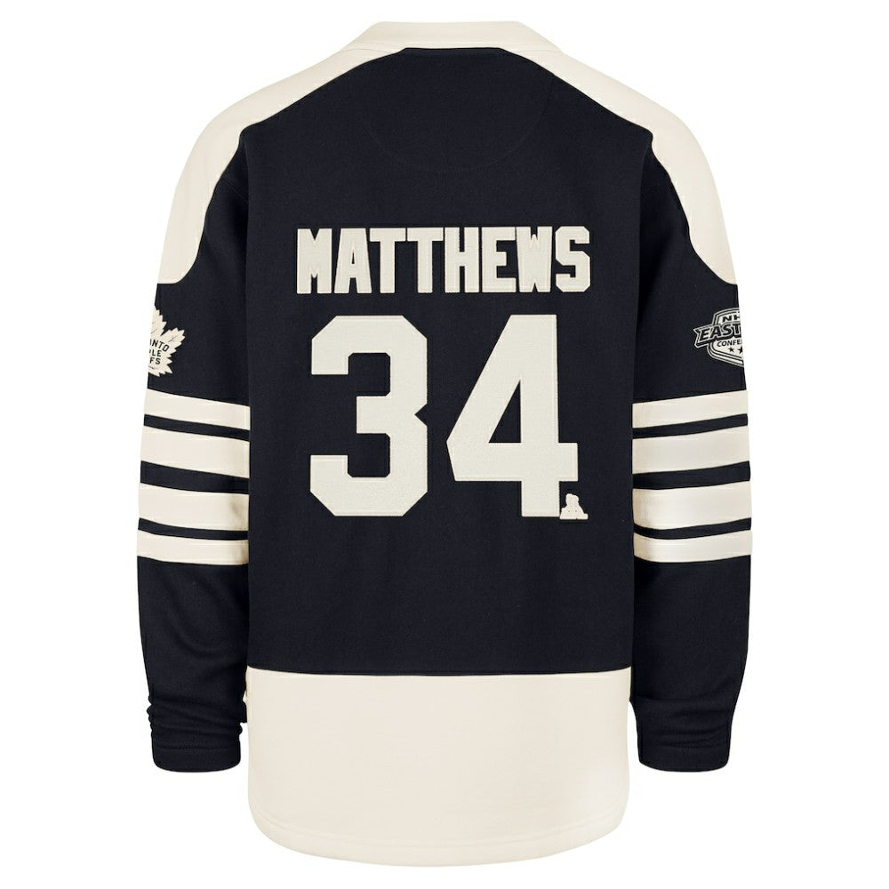 Auston Matthews Toronto Maple Leafs '47 Player Name & Number Sweep Check Eternal Lacer Sweatshirt - Navy - NHL 202784308