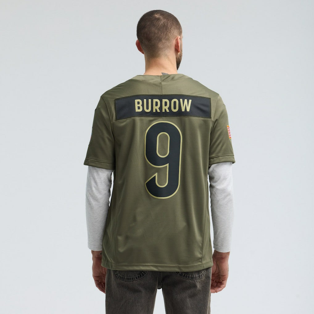 Nike Joe Burrow Cincinnati Bengals 2025 Salute to Service Limited Jersey Olive