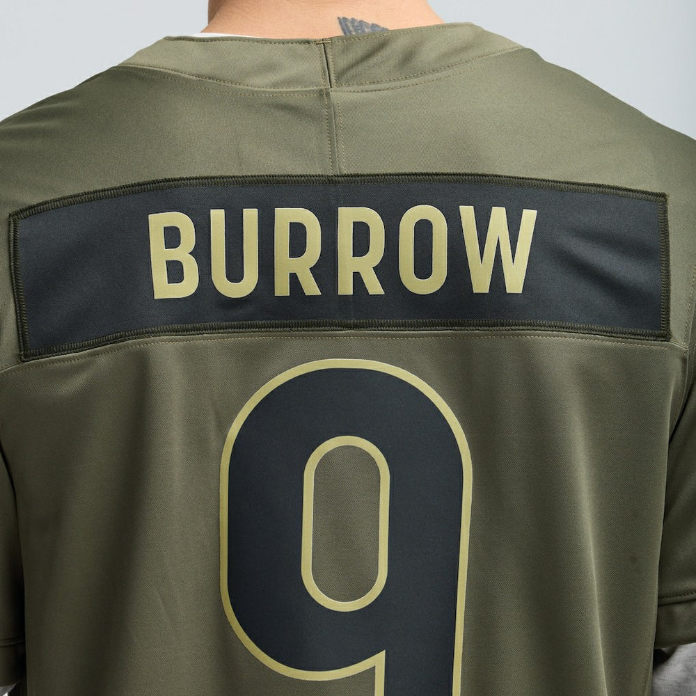 Nike Joe Burrow Cincinnati Bengals 2025 Salute to Service Limited Jersey Olive