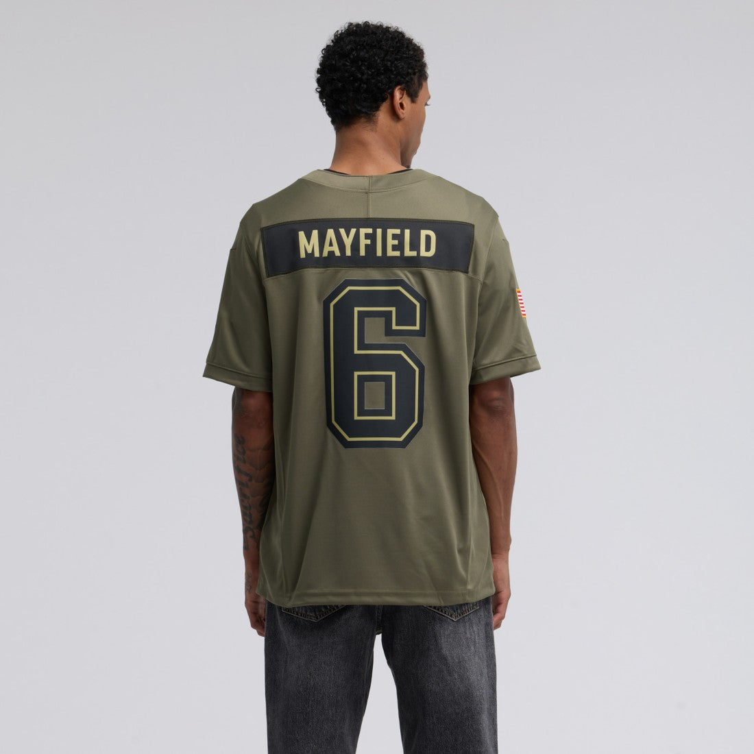 Nike Baker Mayfield Tampa Bay Buccaneers 2025 Salute to Service Limited Jersey Olive