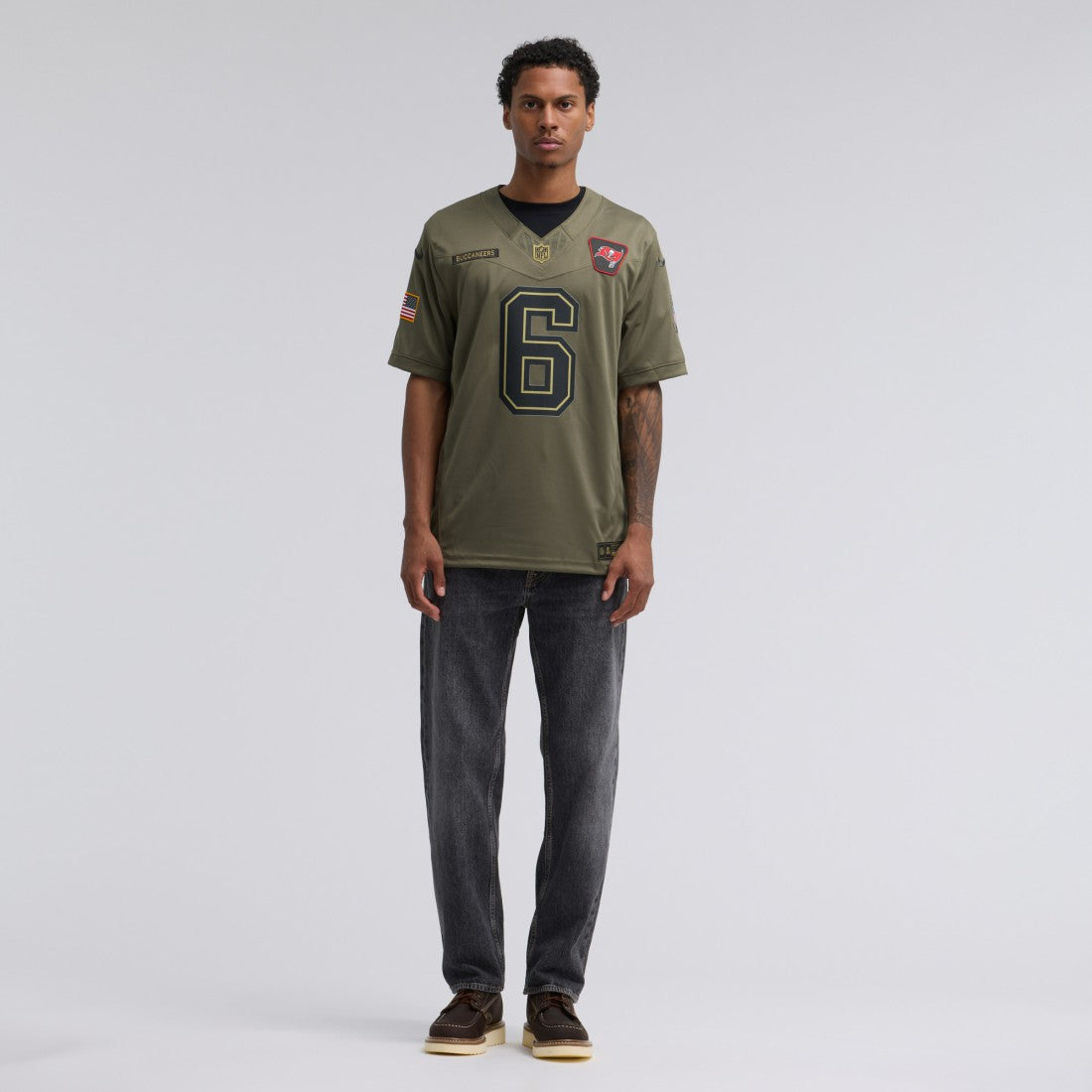 Nike Baker Mayfield Tampa Bay Buccaneers 2025 Salute to Service Limited Jersey Olive