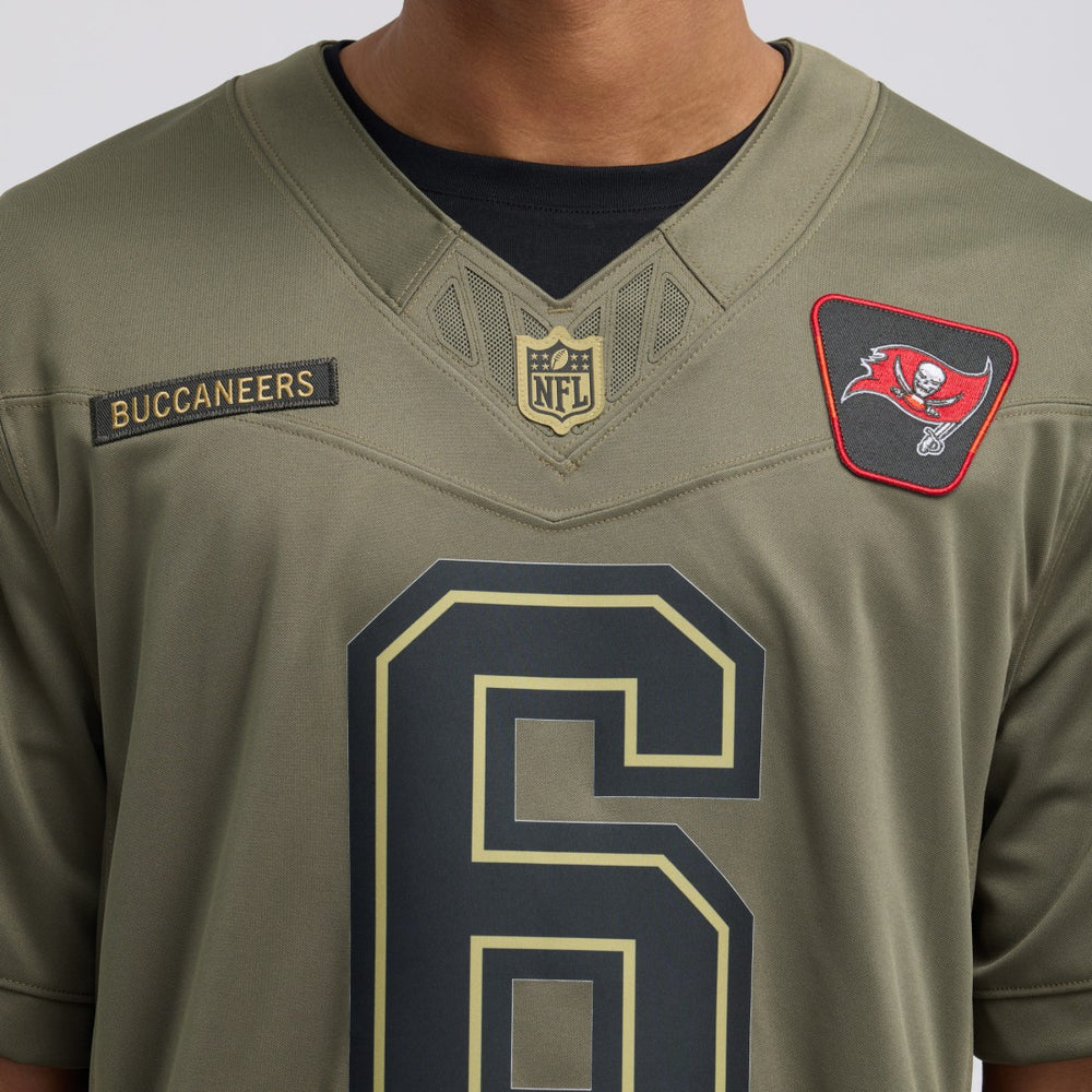 Nike Baker Mayfield Tampa Bay Buccaneers 2025 Salute to Service Limited Jersey Olive