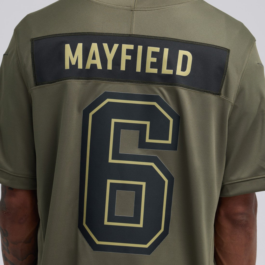 Nike Baker Mayfield Tampa Bay Buccaneers 2025 Salute to Service Limited Jersey Olive