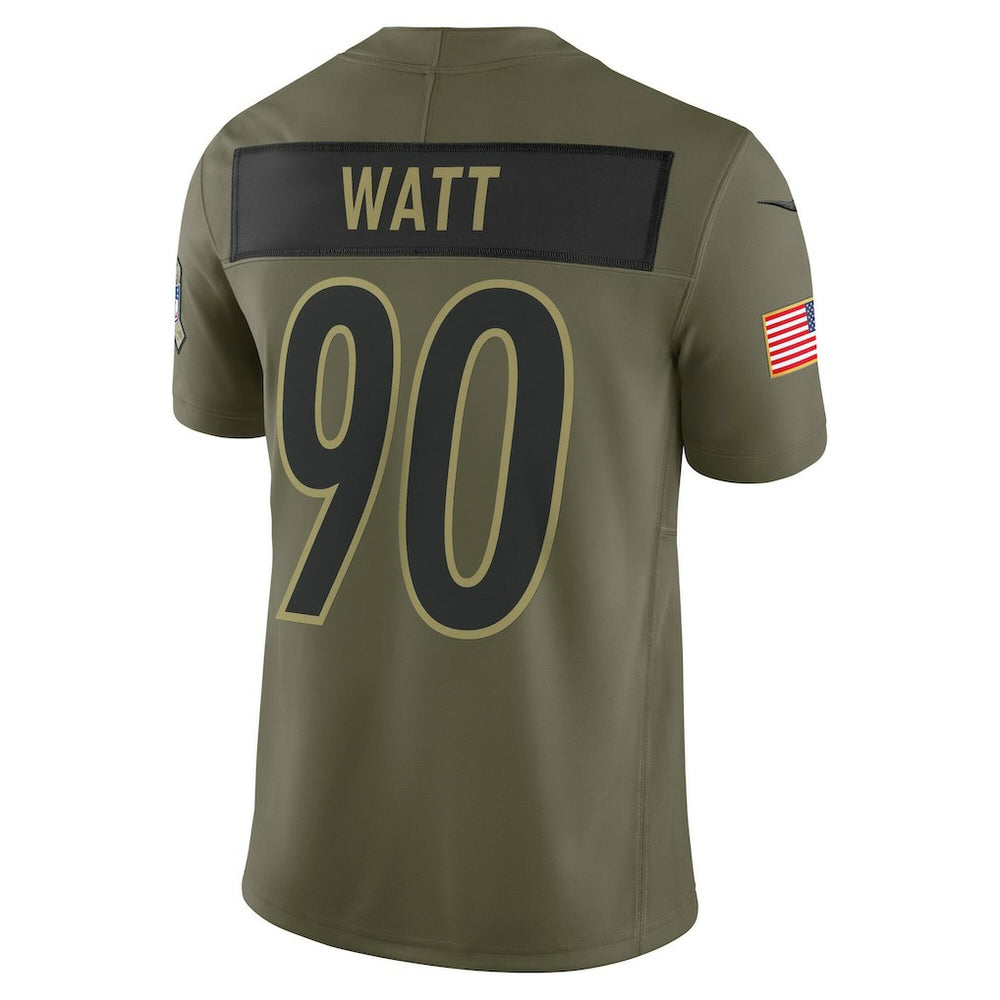 Nike T.J. Watt Pittsburgh Steelers 2025 Salute to Service Limited Jersey Olive