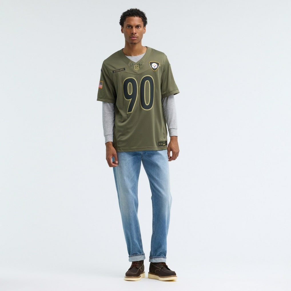 Nike T.J. Watt Pittsburgh Steelers 2025 Salute to Service Limited Jersey Olive