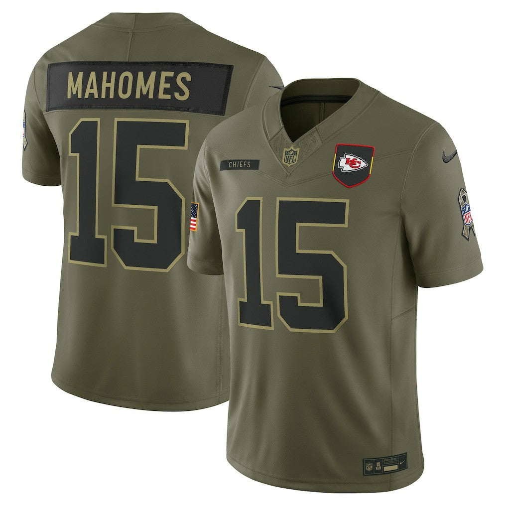 Nike Patrick Mahomes Kansas City Chiefs 2025 Salute to Service Limited Jersey Olive