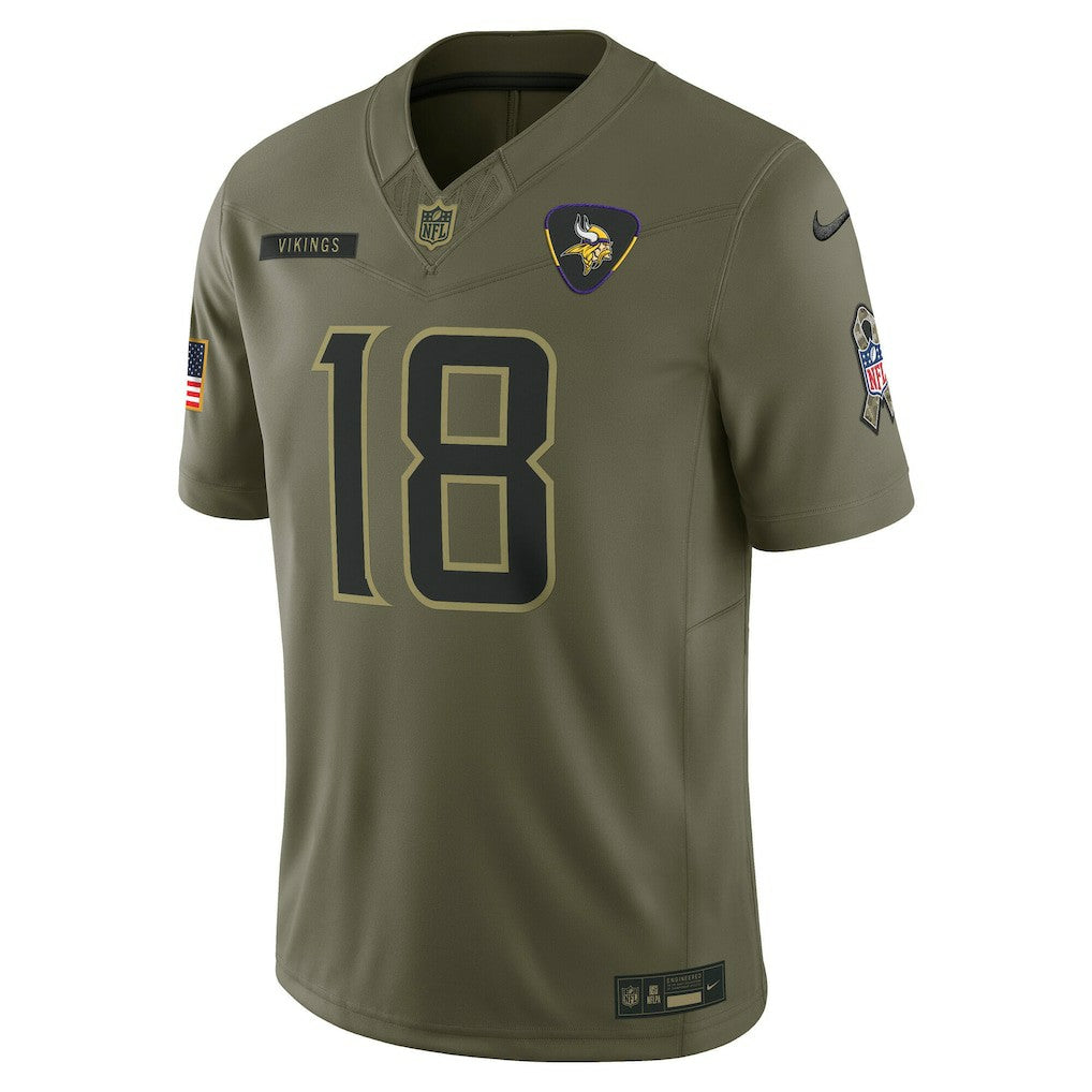 Nike Justin Jefferson Minnesota Vikings 2025 Salute to Service Limited Jersey Olive