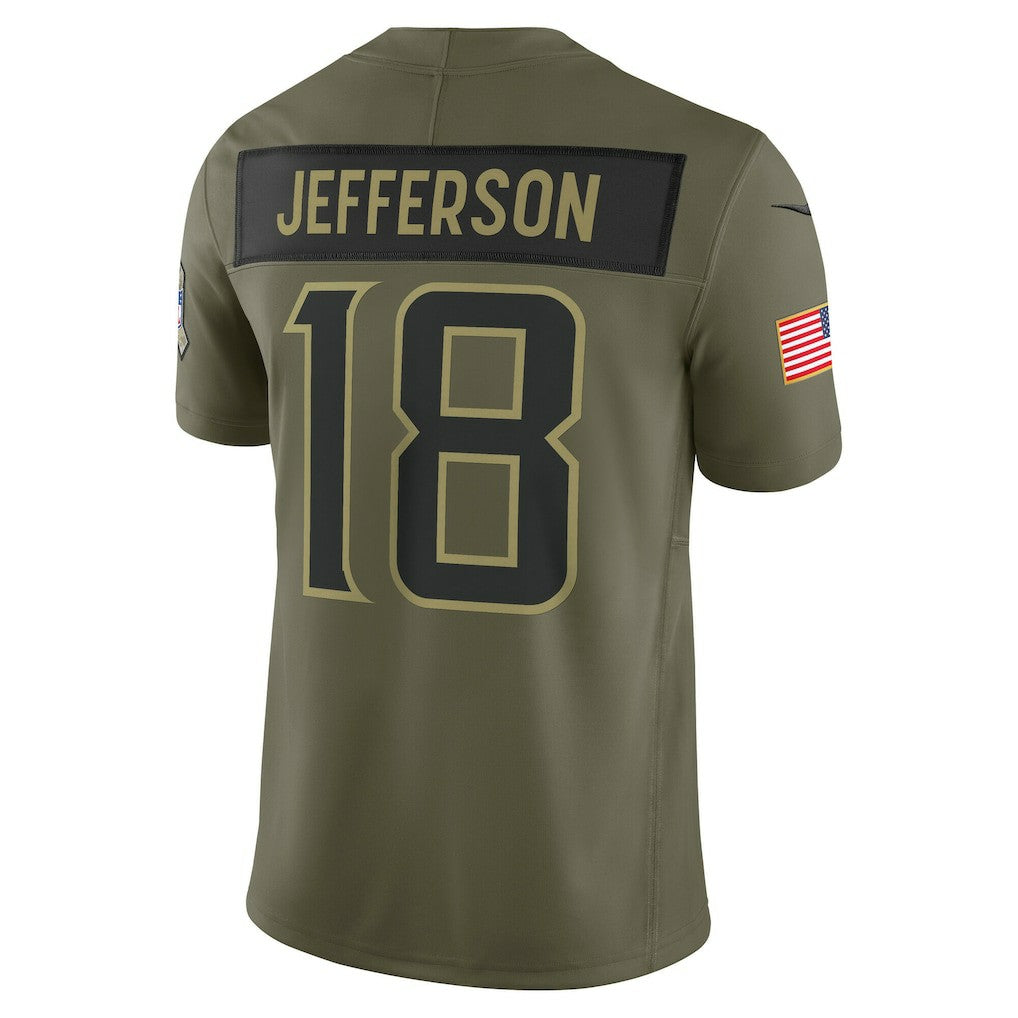 Nike Justin Jefferson Minnesota Vikings 2025 Salute to Service Limited Jersey Olive