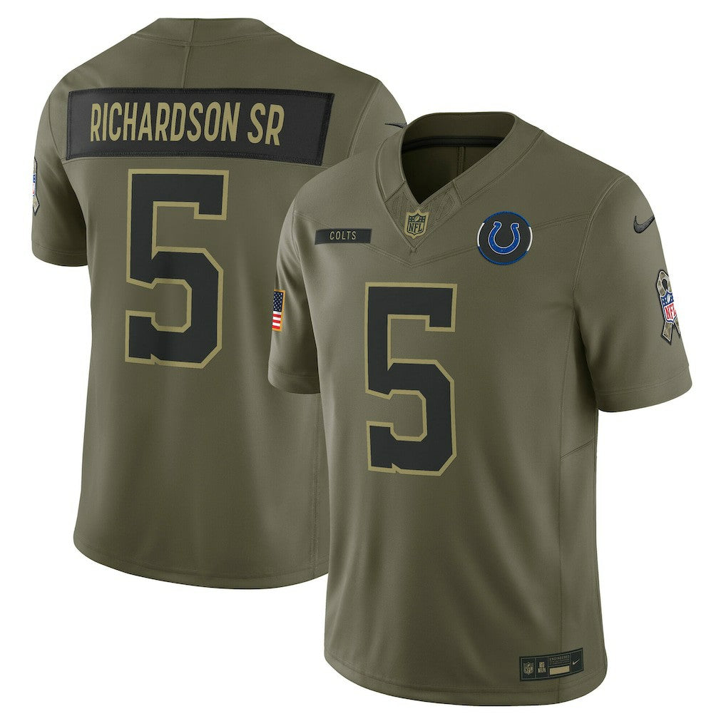 Nike Anthony Richardson Sr. Indianapolis Colts 2025 Salute to Service Limited Jersey Olive