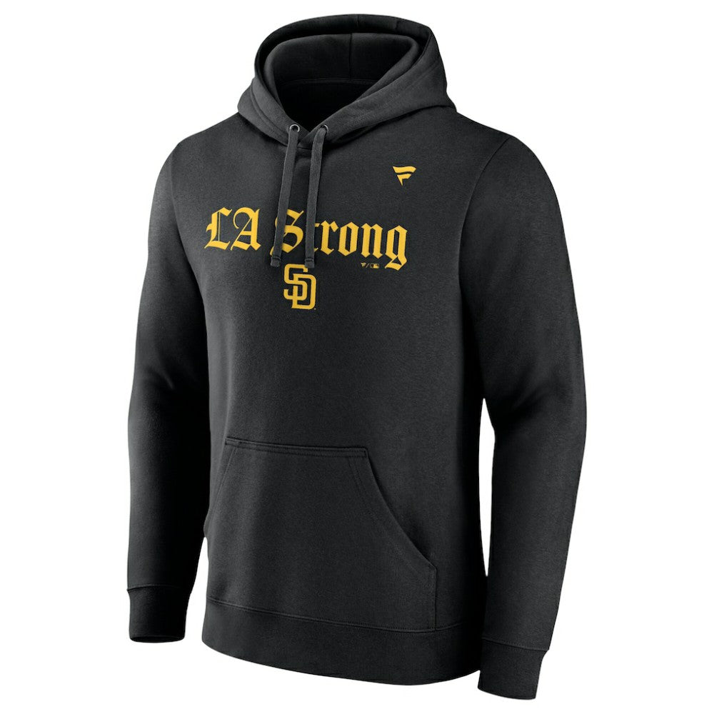 San Diego Padres Fanatics Unisex LA Strong Fleece Pullover Hoodie - Black - Fanatics Lifestyle