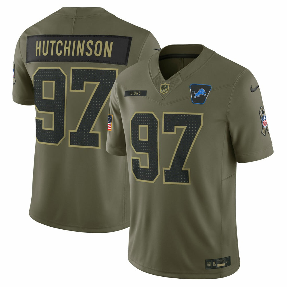 Nike Aidan Hutchinson Detroit Lions 2025 Salute to Service Limited Jersey Olive