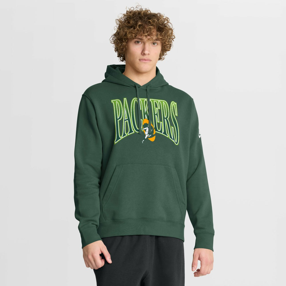 Nike Green Bay Packers Full Blitz Club Fleece Pullover Hoodie Green