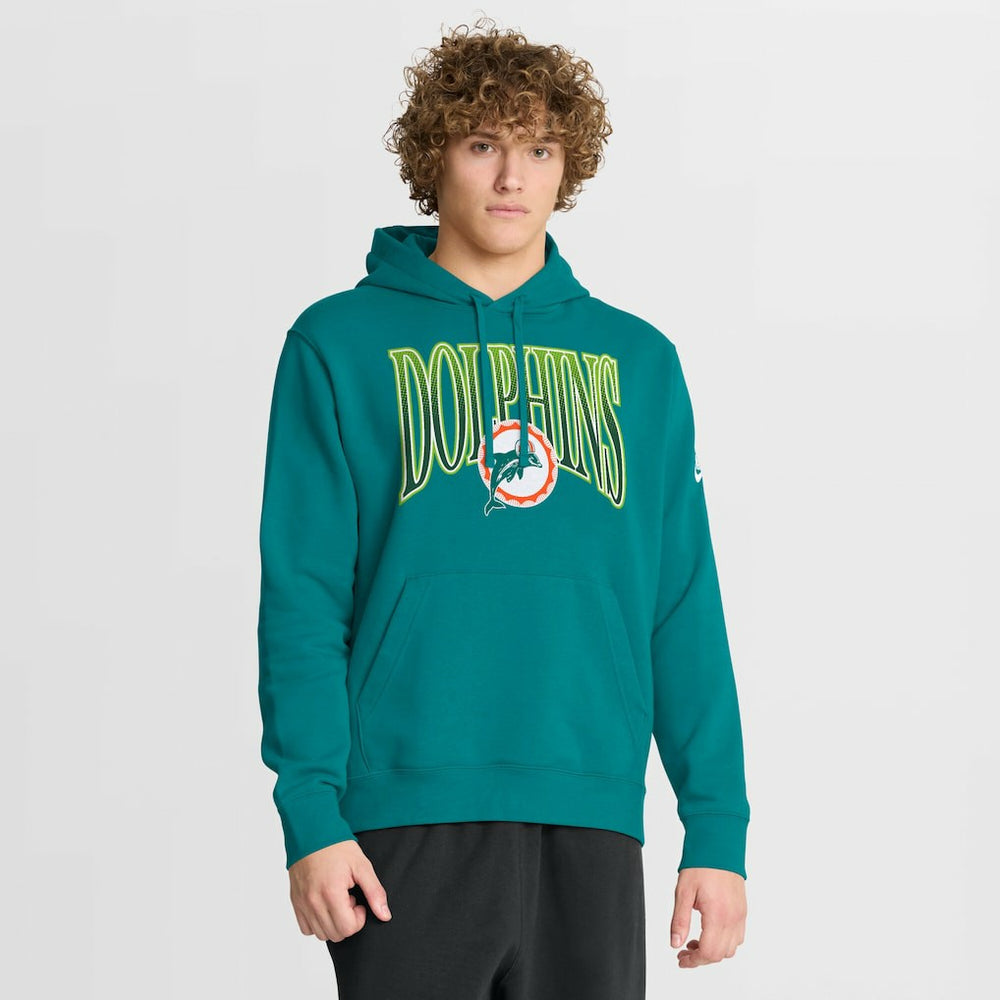 Nike Miami Dolphins Full Blitz Club Fleece Pullover Hoodie Aqua