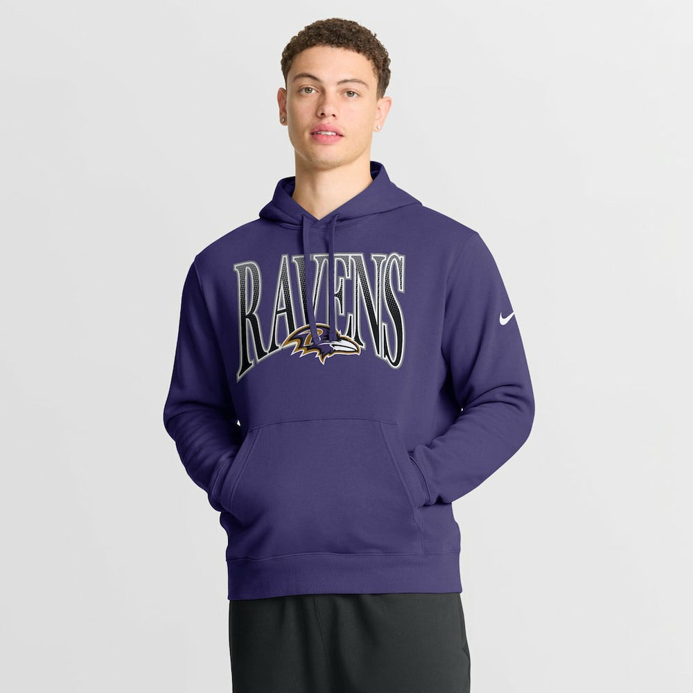 Nike Baltimore Ravens Full Blitz Club Fleece Pullover Hoodie Purple