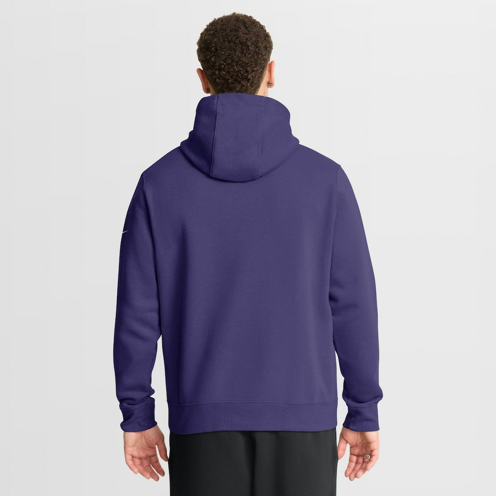 Nike Baltimore Ravens Full Blitz Club Fleece Pullover Hoodie Purple