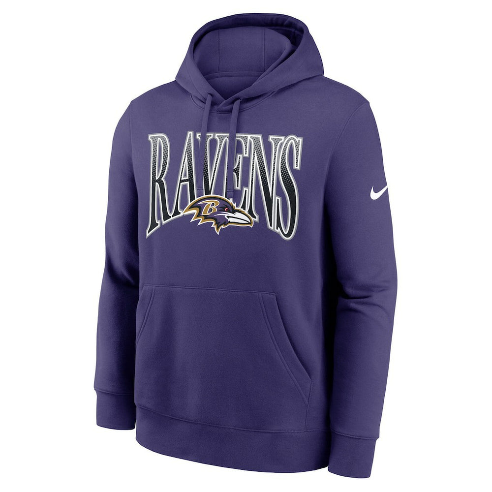 Nike Baltimore Ravens Full Blitz Club Fleece Pullover Hoodie Purple