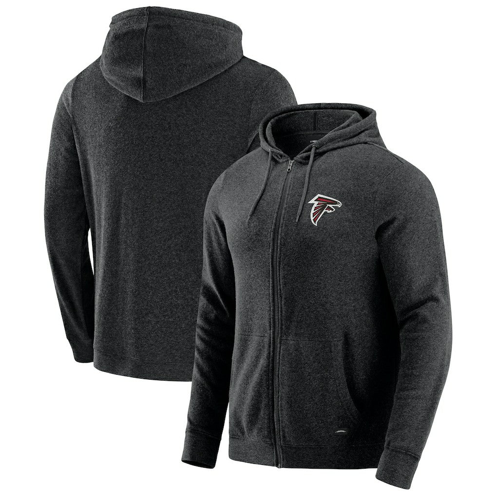 Atlanta Falcons J. Palmer Players Lounge Tri-Blend Full-Zip Hoodie Dark Heather Gray