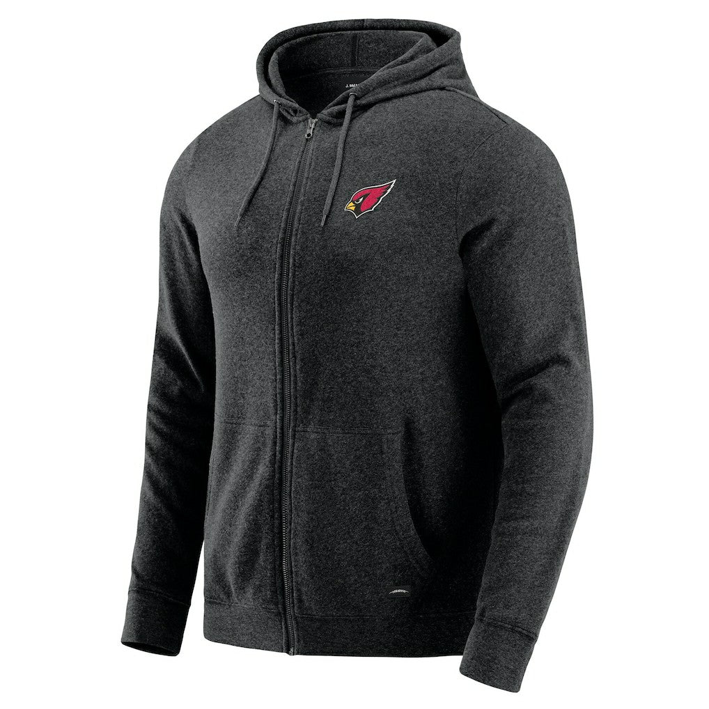 Arizona Cardinals J. Palmer Players Lounge Tri-Blend Full-Zip Hoodie Dark Heather Gray