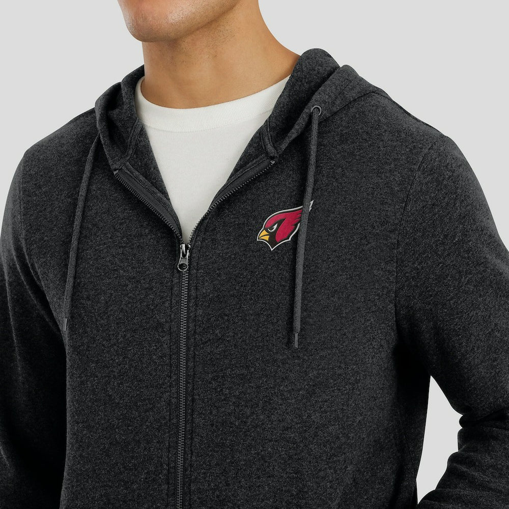 Arizona Cardinals J. Palmer Players Lounge Tri-Blend Full-Zip Hoodie Dark Heather Gray