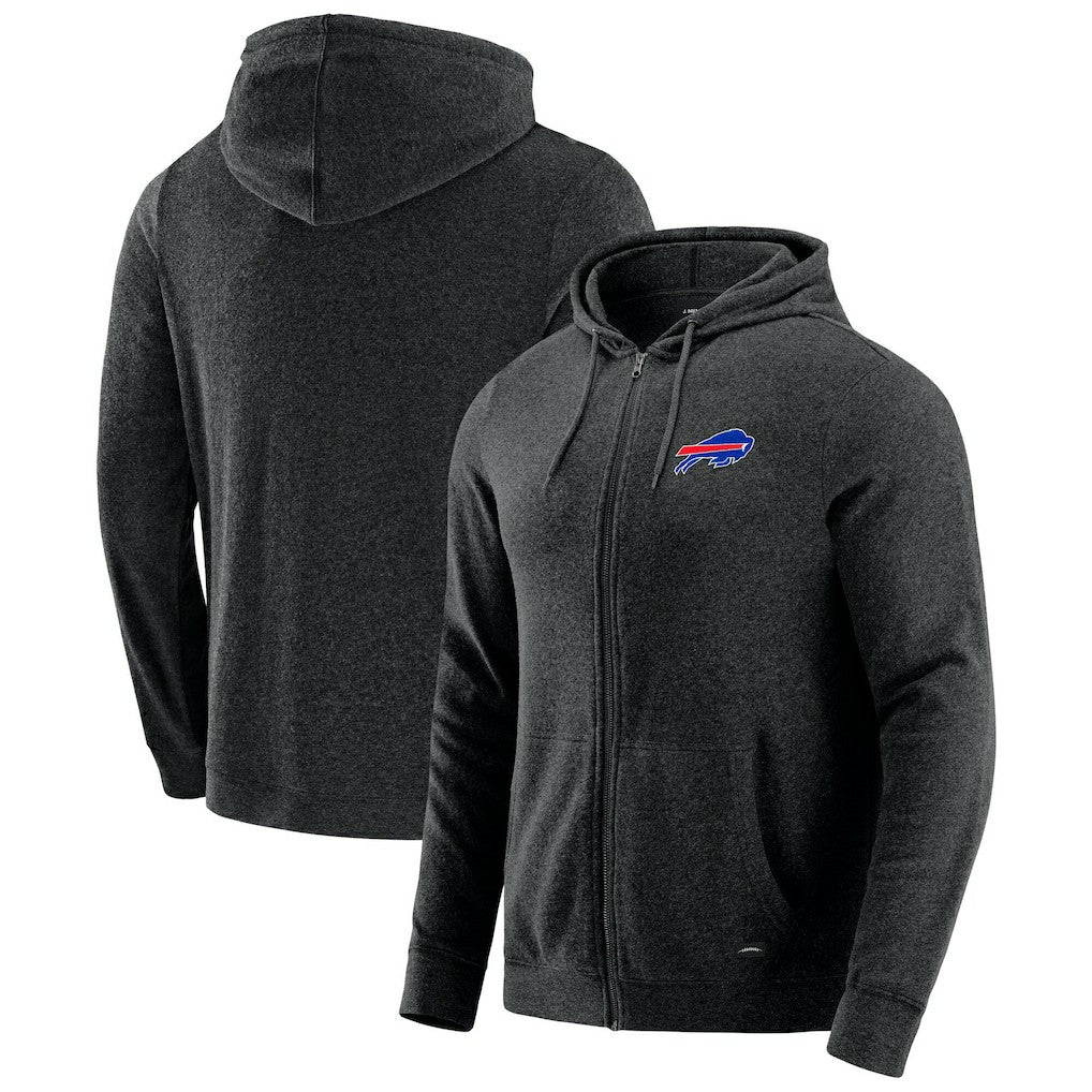 Buffalo Bills J. Palmer Players Lounge Tri-Blend Full-Zip Hoodie Dark Heather Gray