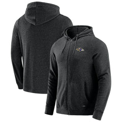 Baltimore Ravens J. Palmer Players Lounge Tri-Blend Full-Zip Hoodie Dark Heather Gray