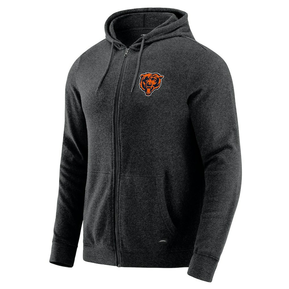 Chicago Bears J. Palmer Players Lounge Tri-Blend Full-Zip Hoodie Dark Heather Gray