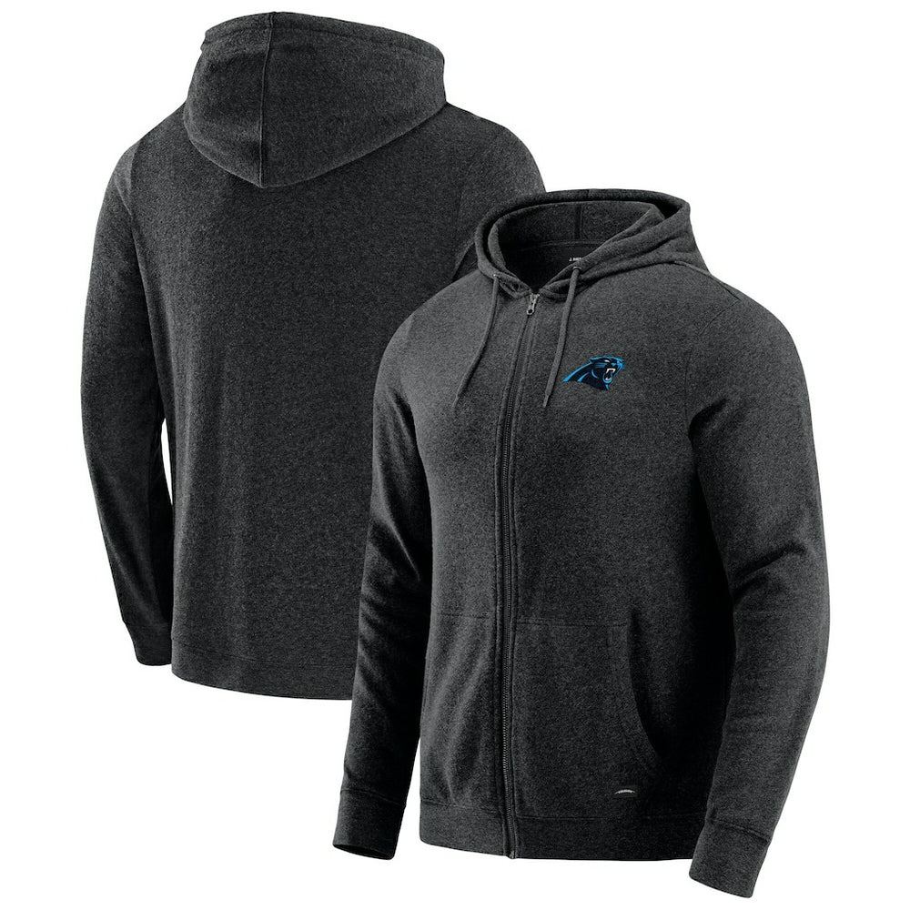 Carolina Panthers J. Palmer Players Lounge Tri-Blend Full-Zip Hoodie Dark Heather Gray