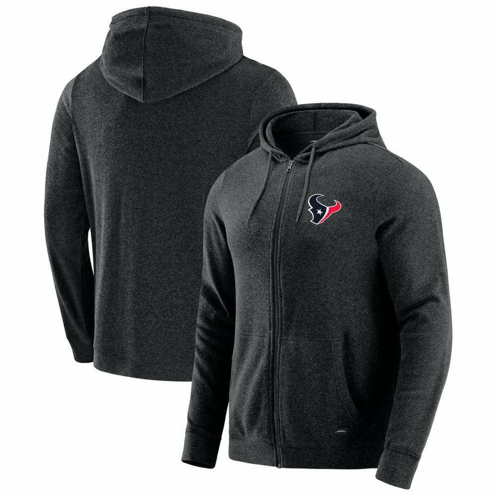 Houston Texans J. Palmer Players Lounge Tri-Blend Full-Zip Hoodie Dark Heather Gray
