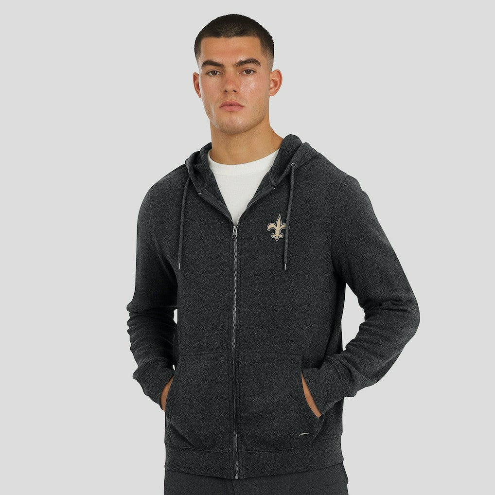 New Orleans Saints J. Palmer Players Lounge Tri-Blend Full-Zip Hoodie Dark Heather Gray