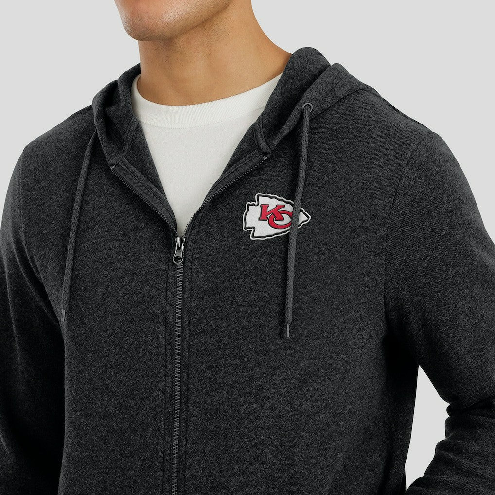 Kansas City Chiefs J. Palmer Players Lounge Tri-Blend Full-Zip Hoodie Dark Heather Gray