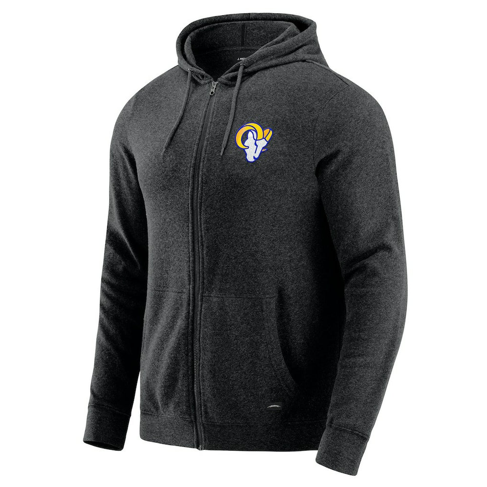 Los Angeles Rams J. Palmer Players Lounge Tri-Blend Full-Zip Hoodie Dark Heather Gray