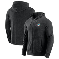 Miami Dolphins J. Palmer Players Lounge Tri-Blend Full-Zip Hoodie Dark Heather Gray