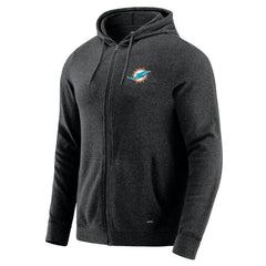 Miami Dolphins J. Palmer Players Lounge Tri-Blend Full-Zip Hoodie Dark Heather Gray