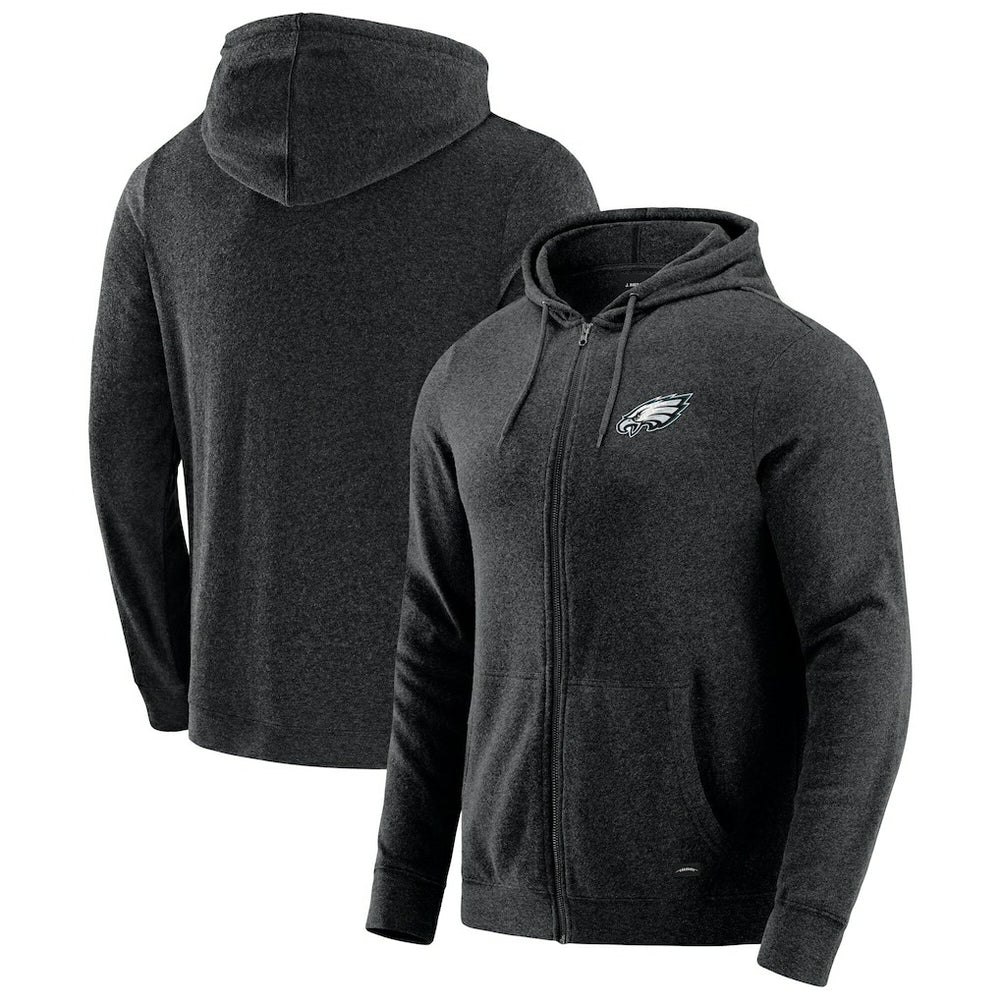 Philadelphia Eagles J. Palmer Players Lounge Tri-Blend Full-Zip Hoodie Dark Heather Gray