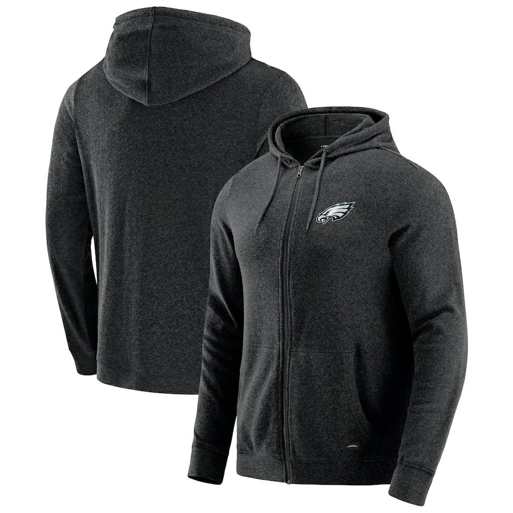 Philadelphia Eagles J. Palmer Players Lounge Tri-Blend Full-Zip Hoodie Dark Heather Gray