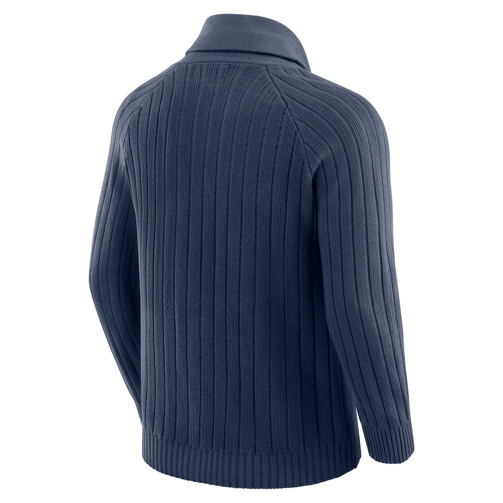 New England Patriots J. Palmer The Playmaker Cardigan Raglan Sweater Navy