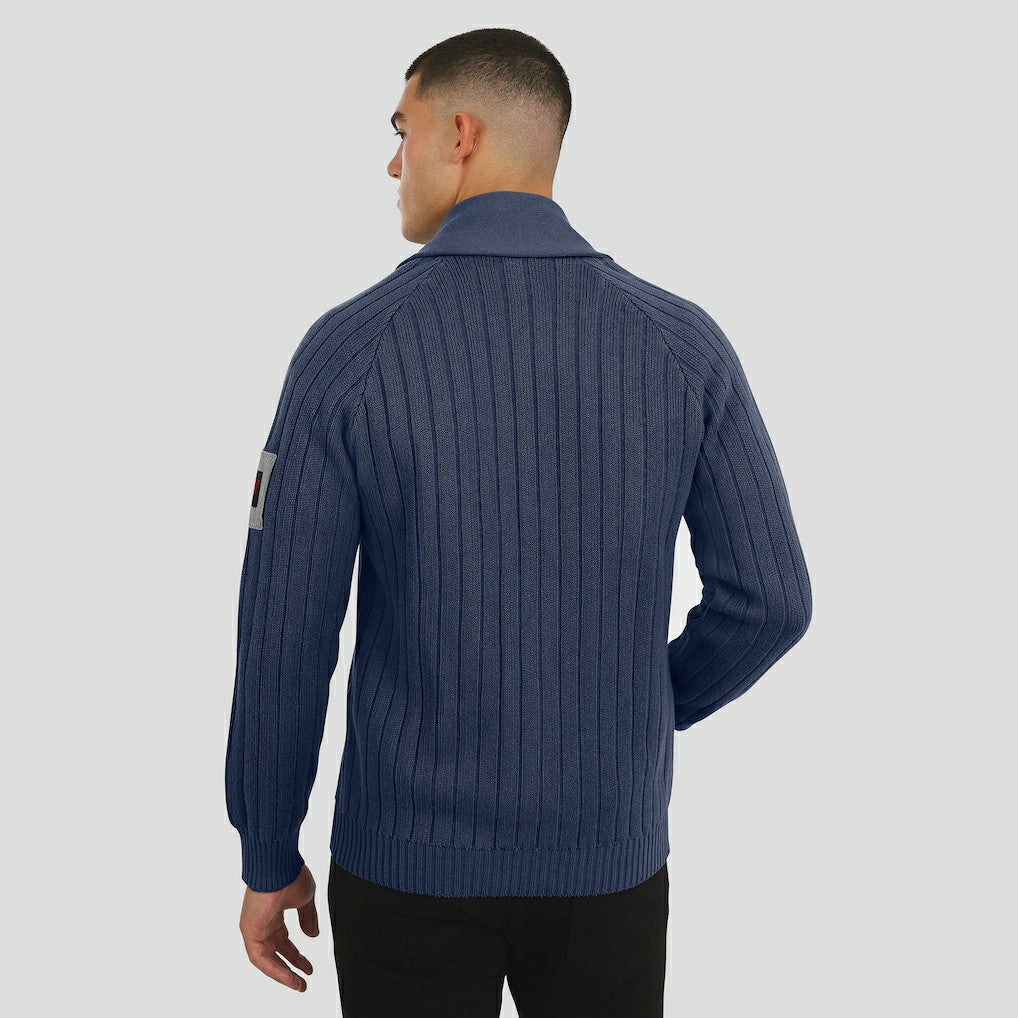 New England Patriots J. Palmer The Playmaker Cardigan Raglan Sweater Navy