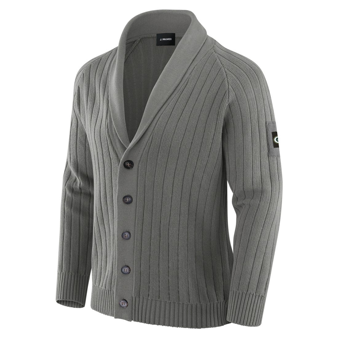Green Bay Packers J. Palmer The Playmaker Cardigan Raglan Sweater Graphite