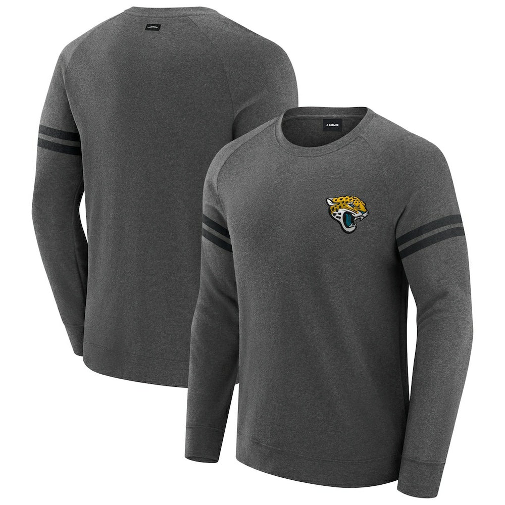 Jacksonville Jaguars J. Palmer Players Lounge Raglan Tri-Blend Sweatshirt Dark Heather Gray